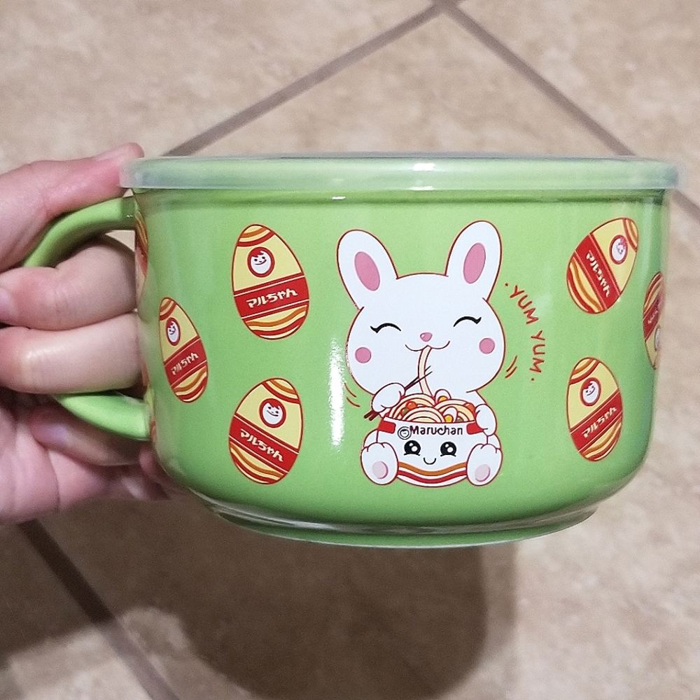 MAD Engine Maruchan Easter Bunny Green Microwavable Soup Bowl With Lid